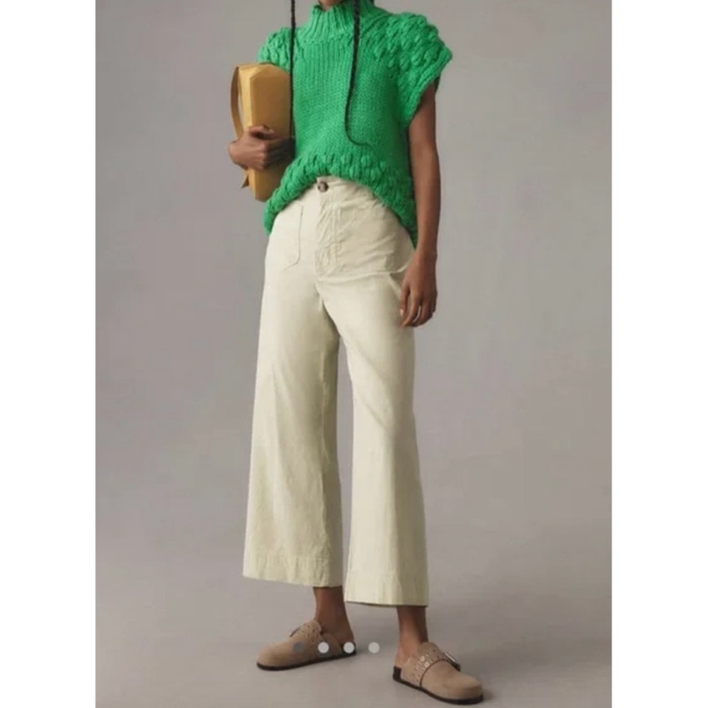 Anthropologie Colette Cropped Wide Leg - Mint New With Tags